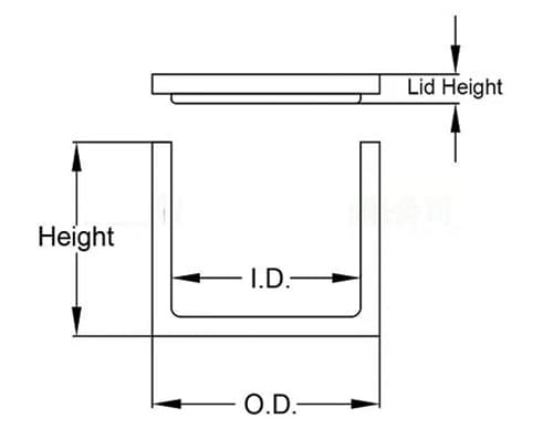 Molybdenum Crucible Dimensions Diagram