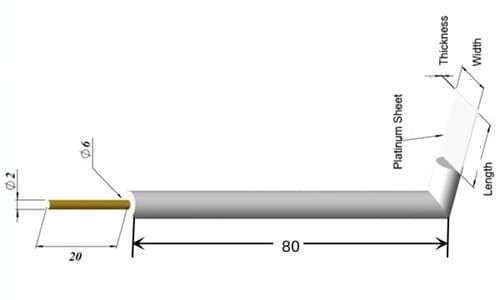 L-förmiges Platinblech Elektroden-Diagramm